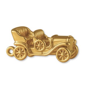 Solid 9ct Yellow Gold Open-Top Vintage Car Charm - Transport & Vehicle Charms - 9k / 375 Gold Necklace, Bracelet and Earring Charm