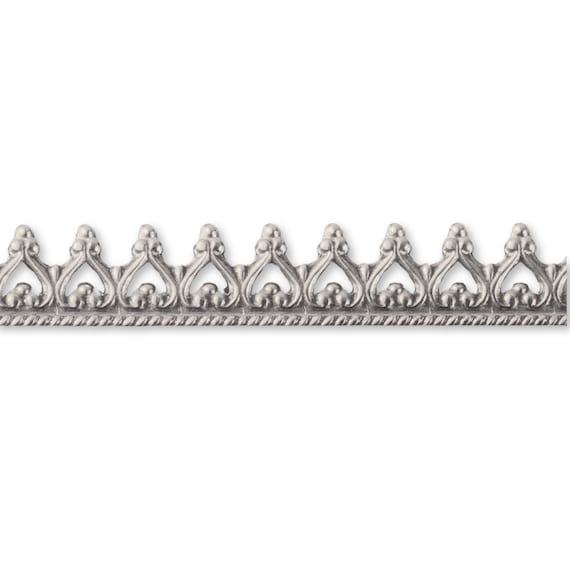 925 Silver Gallery Strip Sterling Silver Crown Gallery Wire, Cabochon  Setting Decorative Pattern Ribbon, Silver Stone Wrapping Wire 