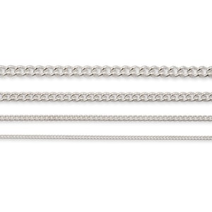Sterling Silver Curb Chain Roll - Bulk 925 Silver Curb Chain - Loose Chain for Necklaces, Anklets, Bracelets, Jewellery Making