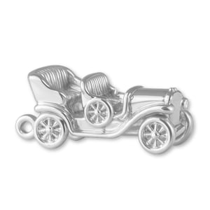 Solid 925 Sterling Silver Open-Top Vintage Car Charm - Transport & Vehicle Charms - 925 Silver Necklace, Bracelet and Earring Charm