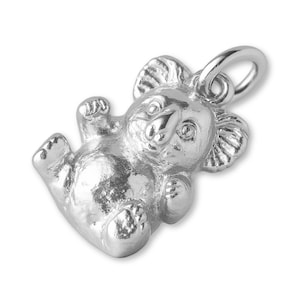 Solid 925 Sterling Silver Baby Koala Charm - Animal Charms - 925 Silver Charms for Necklaces, Bracelets and Earrings