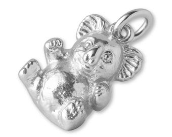 Solid 925 Sterling Silver Baby Koala Charm - Animal Charms - 925 Silver Charms for Necklaces, Bracelets and Earrings