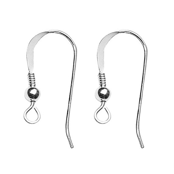 Sterling Silver Hook Earrings With Loop, Hypoallergenic Silver Bead & Coil  Shepherd Hooks Bulk - Ear Wire, Ear Hook, Dainty, Dangly Earring