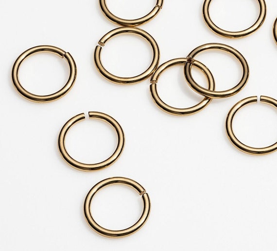 Anillos de salto de oro amarillo de 18 qt anillos de - Etsy España