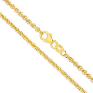 18k Solid Gold Cable Chain Necklace - Custom Length - Solid 750 Yellow Gold - Genuine 18ct Gold Chain Necklace For Men & Women