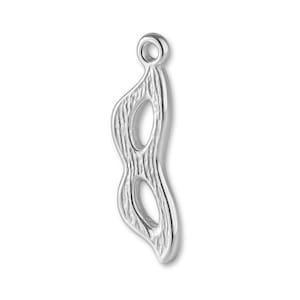 Solid 940 Argentium Silver Masquerade Mask Charm - Music & Arts Charms - 940 Silver Necklace, Bracelet and Earring Charm