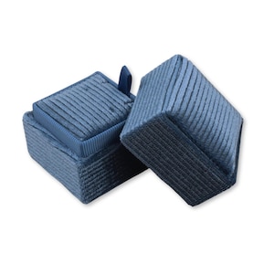 Square Necklace Pendant Box - Sky Blue | Fine Jewellery Boxes | Luxury Velvet Corduroy Jewellery Packaging | Professional Jewellery Storage