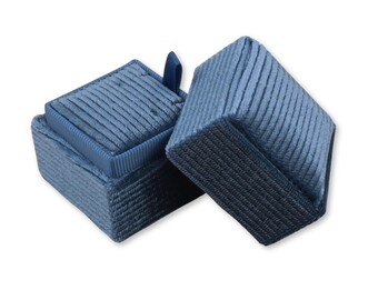 Square Earring Box - Sky Blue | Fine Jewellery Boxes | Luxury Velvet Corduroy Jewellery Packaging | Professional Jewellery Storage