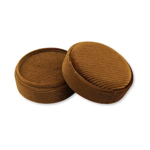 Round Necklace Box - Caramel Brown | Fine Jewellery Boxes | Luxury Velvet Corduroy Jewellery Packaging | Bracelet, Pendant, Chain, Charm Box
