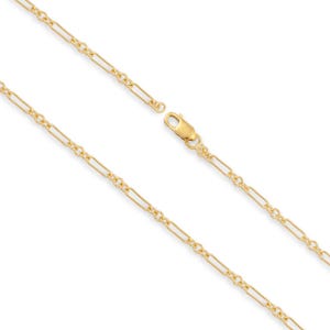 14ct Gold Figaro Cable Chain Necklace - Custom Length - 14/20 Gold Filled - Genuine Gold Filled Chain Necklace For Men & Women