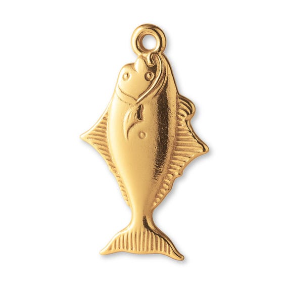 charm bracelet 14k gold fish charms