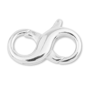 925 Sterling Silver Infinity Clasp, 925 Silver Double Hinged-Gate Push Clasp, Bracelet Charm Clasp, Spring-Lock Necklace Pendant Connecter
