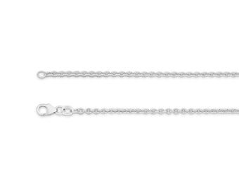 May include: A silver chain necklace featuring a series of uniform, rounded interlocking links. The chain is finished with a secure lobster claw clasp at one end, providing a polished and consistent metallic appearance throughout the entire length.