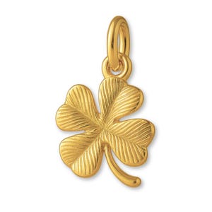 Pure 24ct Pure Gold Ornate Four-Leaf Clover Charm - Good Luck Charms - 24k Necklace & Bracelet Charms - 999 Fine Gold Earring Charm
