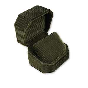Necklace Pendant Box - Olive Green | Fine Jewellery Boxes | Luxury Velvet Corduroy Jewellery Packaging | Professional Jewellery Storage