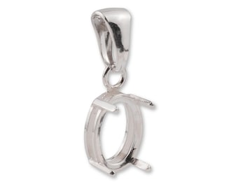 Sterling Silver Oval Dangle Settings – Pre-Notched For Easy Stone Setting