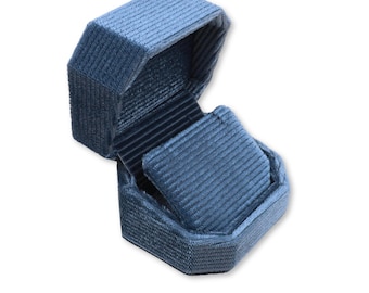 Necklace Pendant Box - Sky Blue | Fine Jewellery Boxes | Luxury Velvet Corduroy Jewellery Packaging | Professional Jewellery Storage