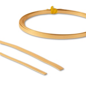14k Solid Gold Bezel Strip, 585 Yellow Gold Flat Smooth Plain Strip for Bezel Settings, Jewellery Making Stones & Cabochons 14ct Bezel Wire