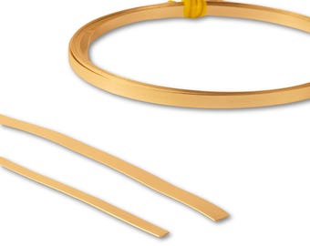 14k Solid Gold Bezel Strip, 585 Yellow Gold Flat Smooth Plain Strip for Bezel Settings, Jewellery Making Stones & Cabochons 14ct Bezel Wire