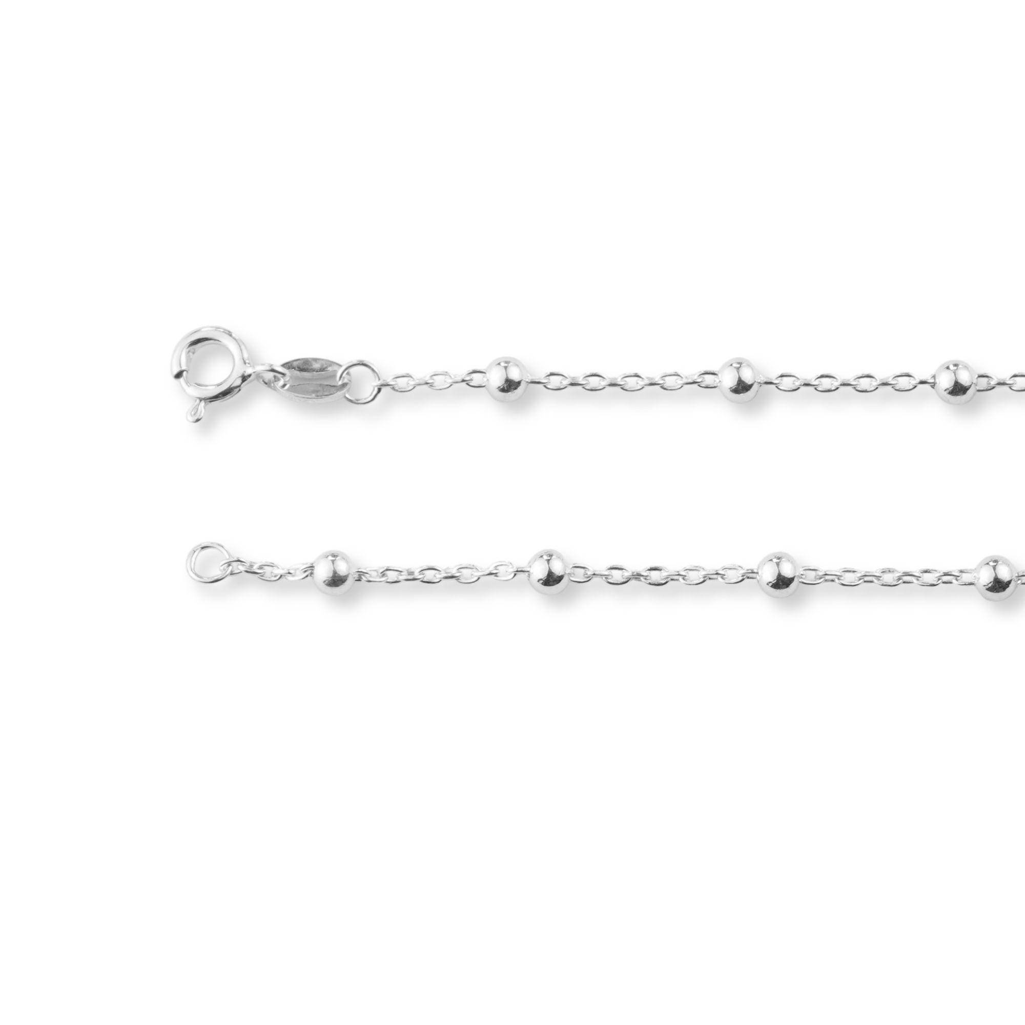Sterling Silver Ball Chain Bracelet - Custom Length - Solid 925