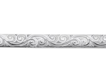 925 Silver Pattern Strip, Sterling Silver Embossed Strip, Decorative Flat Wire For Ring Making, Silversmith Jewellery Making Supplies "J"