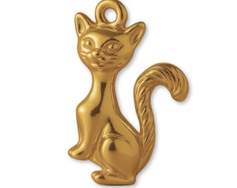 Solid 18ct Yellow Gold Siamese Cat Charm - Animal Charms - 18k / 750 Gold Charms for Necklaces, Bracelets and Earrings