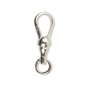 Sterling Silver Swivel Albert Clasp - 925 Silver Push Lock Dog Clip Swivel Clasp - Anti Tangle Chain Clasp - Silver Swivel with Ball