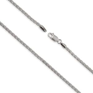 950 Platinum Wheat Chain Necklace - Custom Length - Solid 950 Platinum - Genuine Platinum Chain Necklace For Men & Women