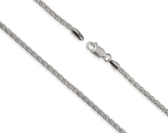 950 Platinum Wheat Chain Necklace - Custom Length - Solid 950 Platinum - Genuine Platinum Chain Necklace For Men & Women