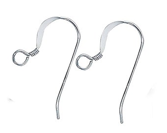 Sterling Silver Hook Earrings With Loop Coil, Hypoallergenic Silver French Shepherd Hooks Bulk - Ear Wire, Ear Hook, Dainty, Dangly Earring