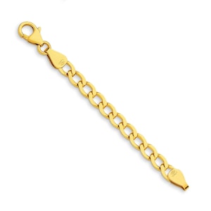 Extensor de corrente New York Curb de ouro maciço 18k - Corrente de extensão de comprimento personalizado para colares, pulseiras - Extensor de corrente de ouro amarelo 18k