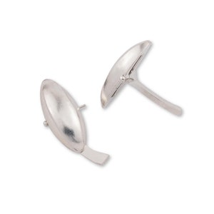 Sterling Oval Cufflink Backs - Pair of Real Silver Cufflink Blanks - 925 Silver Cufflink Backs  Jewellery Making Supplies