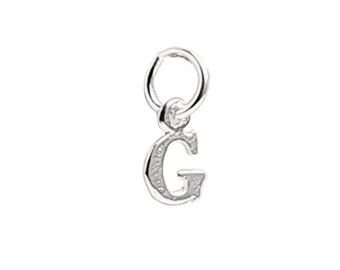 Solid 925 Silver Letter "G" Charm, Sterling Silver Tiny Letter Charm, Genuine Silver Charm Letter for Necklace / Bracelet / Dangle Earring