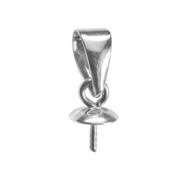 2 Stück Sterling Silber Anhänger-Verbinder Mit CZ-Perlen-Cup – 925er Silber, Für Schmuck
