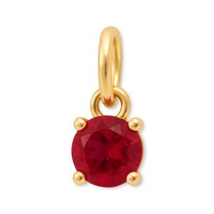 Solid 9ct Gold July Birthstone Charm - Ruby - 9k / 375 Gold Charm Add-On for Necklaces, Bracelets, and Earrings | Ethically Sourced