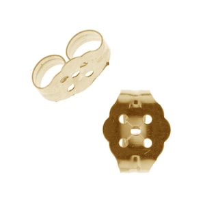 14k Solid Gold Universal Earring Backs, 585 Yellow Gold Butterfly Earring Backs, Replacement Ear Nuts, Gold Stud Backings, Gold Ear Scroll
