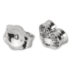 18k Solid White Gold Earring Backs, Real Gold Butterfly Backs, Replacement Gold Ear Nut, Gold Stud Backs, White Gold Floral Earring Backing
