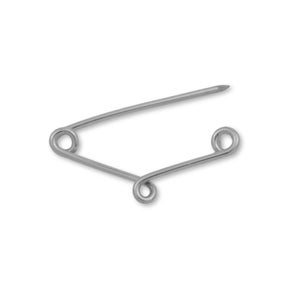9k Solid White Gold Safety Pin - Wire Safety Pin w Loop - 375 White Gold Safety Pin Tension Lock, Safety Pin Earrings, Brooch Pin, Chain Pin