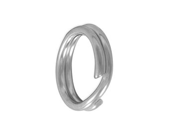 Sterling Silber Spaltringe - Silber Doppel-Zwischenring - 925 Silber Spaltring - Kleine Spaltringe - Schleifenverbinder - Silber Creolen Ringe