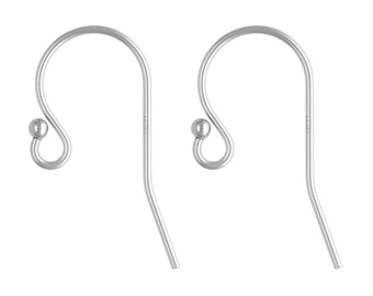 Sterling Silver Hook Earrings With Loop, Hypoallergenic Silver Shepherd Hooks Ball Tip Bulk - Ear Wire, Ear Hook, Dainty, Dangly Earring