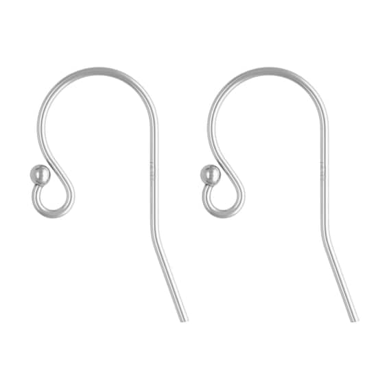 Sterling Silver Hook Earrings With Loop, Hypoallergenic Silver Shepherd  Hooks Ball Tip Bulk - Ear Wire, Ear Hook, Dainty, Dangly Earring