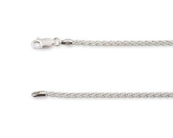 Sterling Silver Wheat Chain Bracelet - Custom Length - Solid 925 Silver - High Polish - Genuine Silver Bracelet / Anklet For Women & Men