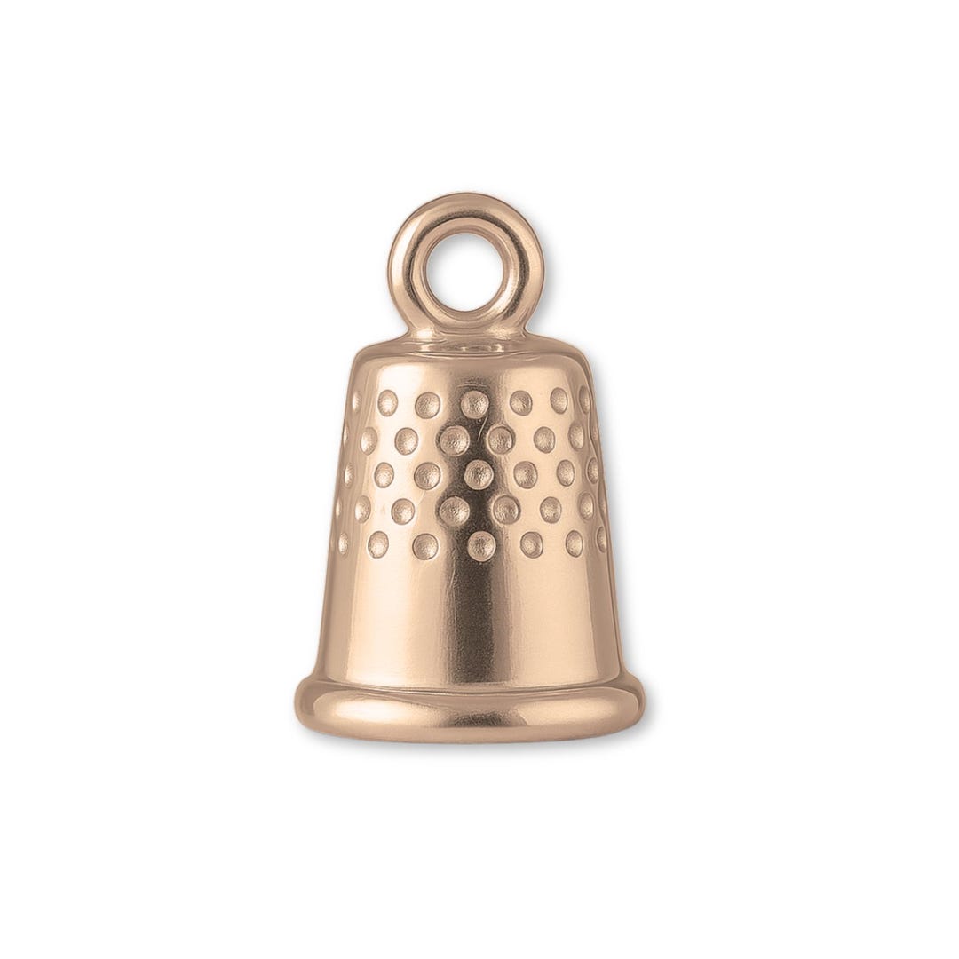 Solid 9ct Rose Gold Mini Dimpled Thimble Charm - Objects & Trinket ...