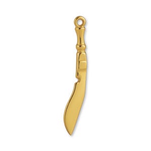 Solid 9ct Yellow Gold Kukri Knife Charm - Objects & Trinket Charms - 9k / 375 Gold Necklace, Bracelet and Earring Charm