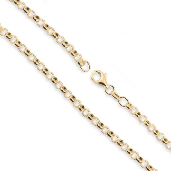 9ct Gold Mini Rolo Belcher Chain Necklace – 1.2mm, 375 Hallmarked (Choose Your Length)