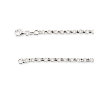 May include: A silver chain necklace with a lobster clasp fastening. The chain is made of small, round links.