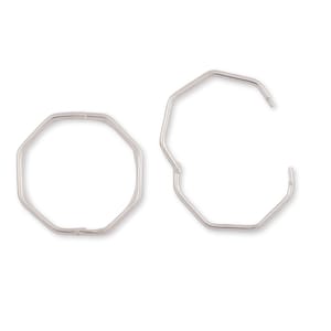 Sterling Silver Hinged Sleeper Clicker Hoops, Hypoallergenic 925 Silver Octagonal Sleepers, Cartilage Earrings, Huggie, Helix Hoops