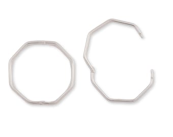 Sterling Silver Hinged Sleeper Clicker Hoops, Hypoallergenic 925 Silver Octagonal Sleepers, Cartilage Earrings, Huggie, Helix Hoops