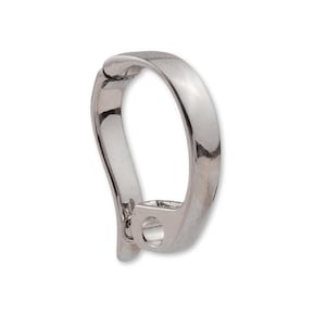 May include: Silver-toned earring finding with a hinged closure. The finding is designed to be attached to a dangle earring.