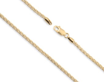 Collana In Oro Giallo 9 Carati Con Catena A Traccia Taglio - Foto 10